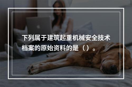 下列属于建筑起重机械安全技术档案的原始资料的是（ ）。