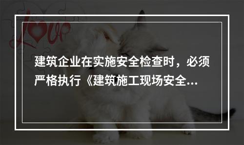 建筑企业在实施安全检查时，必须严格执行《建筑施工现场安全检查