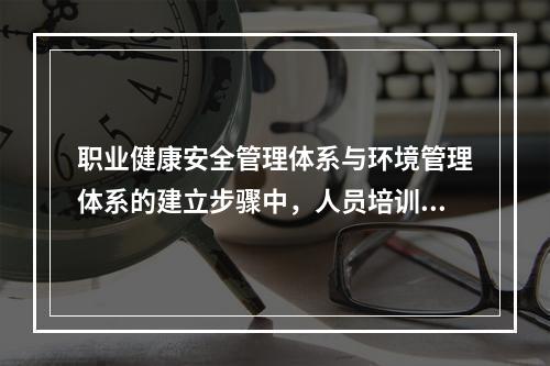 职业健康安全管理体系与环境管理体系的建立步骤中，人员培训之前