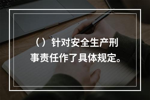 （ ）针对安全生产刑事责任作了具体规定。