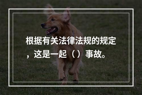 根据有关法律法规的规定，这是一起（ ）事故。