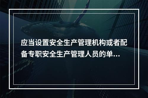 应当设置安全生产管理机构或者配备专职安全生产管理人员的单位是