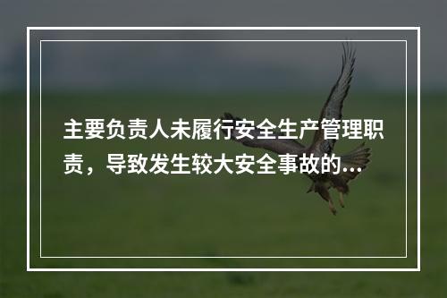 主要负责人未履行安全生产管理职责，导致发生较大安全事故的，由