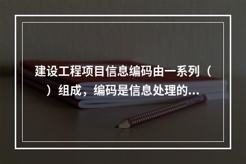 建设工程项目信息编码由一系列（　）组成，编码是信息处理的一项