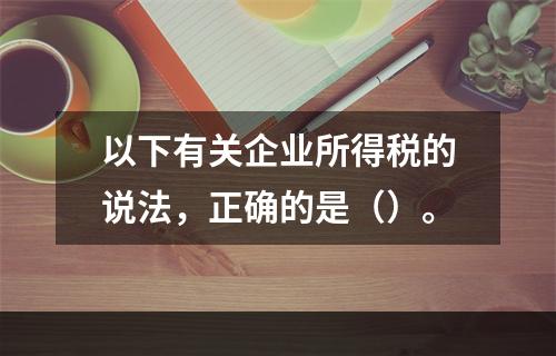 以下有关企业所得税的说法，正确的是（）。