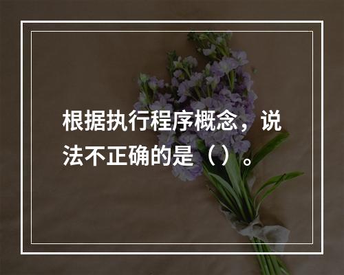 根据执行程序概念，说法不正确的是（ ）。