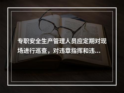 专职安全生产管理人员应定期对现场进行巡查，对违章指挥和违章作