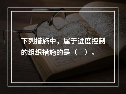 下列措施中，属于进度控制的组织措施的是（　）。