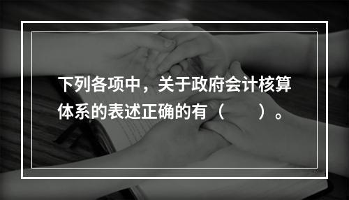 下列各项中，关于政府会计核算体系的表述正确的有（　　）。