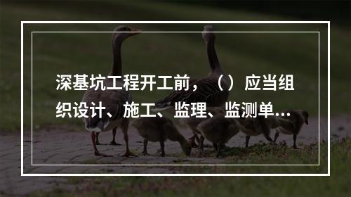 深基坑工程开工前，（ ）应当组织设计、施工、监理、监测单位进