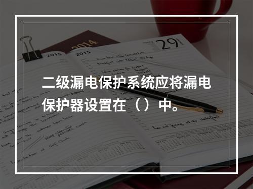 二级漏电保护系统应将漏电保护器设置在（ ）中。