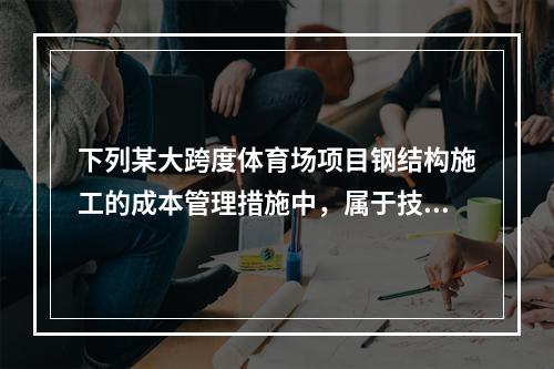 下列某大跨度体育场项目钢结构施工的成本管理措施中，属于技术措