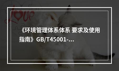 《环境管理体系体系 要求及使用指南》GB/T45001-20