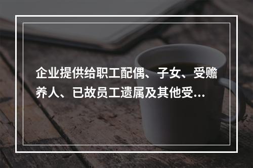 企业提供给职工配偶、子女、受赡养人、已故员工遗属及其他受益人