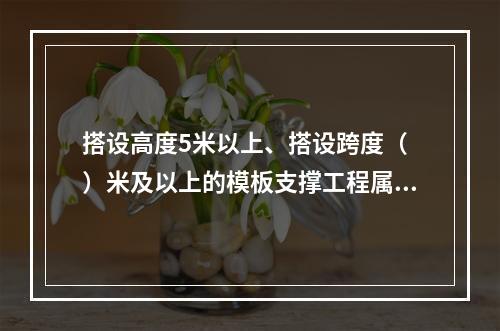 搭设高度5米以上、搭设跨度（ ）米及以上的模板支撑工程属于危