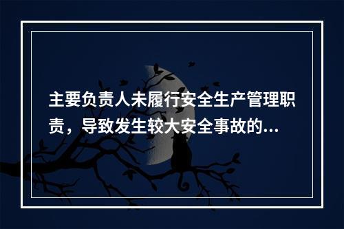 主要负责人未履行安全生产管理职责，导致发生较大安全事故的，由