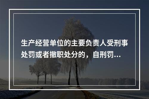 生产经营单位的主要负责人受刑事处罚或者撤职处分的，自刑罚执行