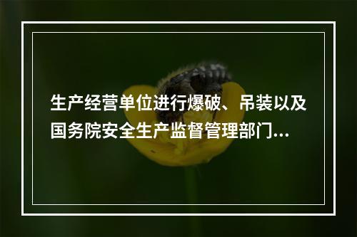 生产经营单位进行爆破、吊装以及国务院安全生产监督管理部门会同