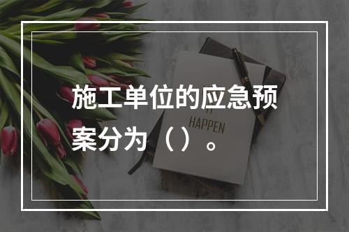 施工单位的应急预案分为（ ）。