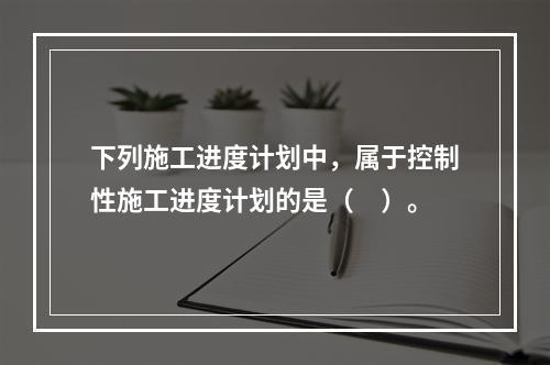 下列施工进度计划中，属于控制性施工进度计划的是（　）。