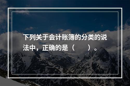 下列关于会计账簿的分类的说法中，正确的是（　　）。