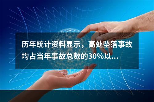 历年统计资料显示，高处坠落事故均占当年事故总数的30%以上，