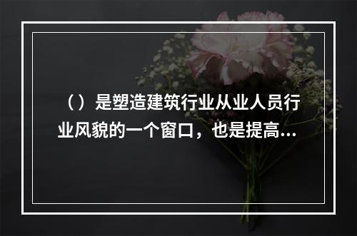 （ ）是塑造建筑行业从业人员行业风貌的一个窗口，也是提高行业