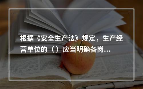 根据《安全生产法》规定，生产经营单位的（ ）应当明确各岗位的