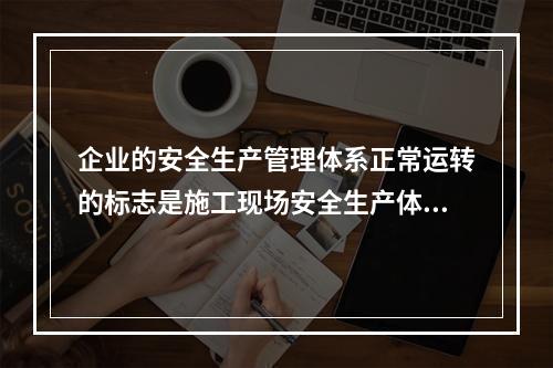 企业的安全生产管理体系正常运转的标志是施工现场安全生产体系的