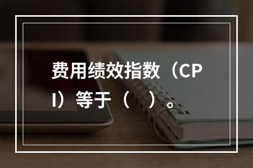 费用绩效指数（CPI）等于（　）。