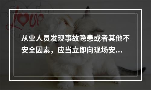 从业人员发现事故隐患或者其他不安全因素，应当立即向现场安全生