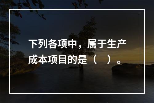 下列各项中，属于生产成本项目的是（　）。