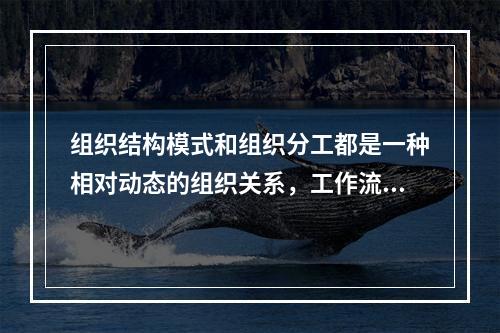 组织结构模式和组织分工都是一种相对动态的组织关系，工作流程组