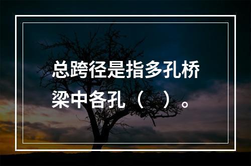 总跨径是指多孔桥梁中各孔（　）。