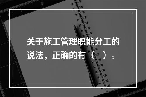 关于施工管理职能分工的说法，正确的有（　）。