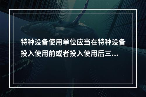 特种设备使用单位应当在特种设备投入使用前或者投入使用后三十日