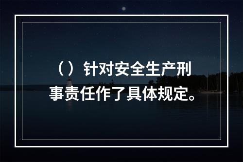 （ ）针对安全生产刑事责任作了具体规定。