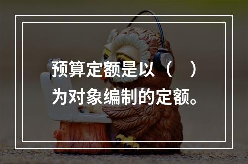 预算定额是以（　）为对象编制的定额。