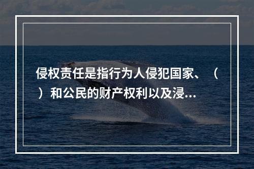 侵权责任是指行为人侵犯国家、（ ）和公民的财产权利以及浸犯法