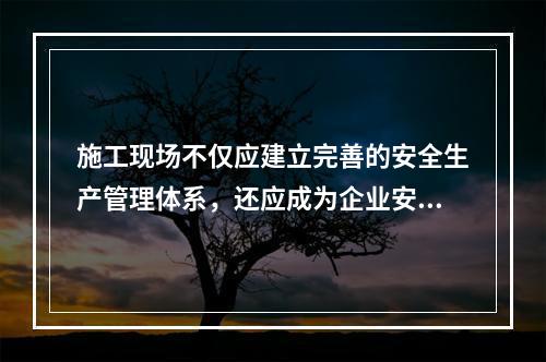 施工现场不仅应建立完善的安全生产管理体系，还应成为企业安全生