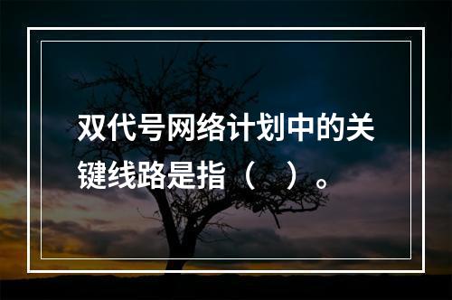 双代号网络计划中的关键线路是指（　）。