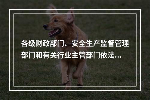 各级财政部门、安全生产监督管理部门和有关行业主管部门依法对企