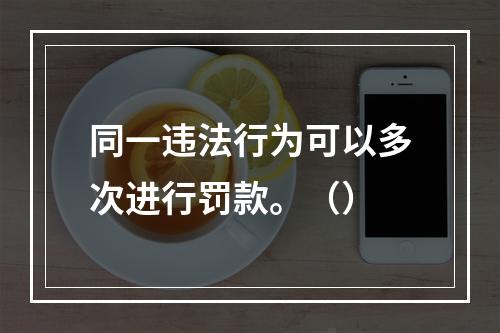 同一违法行为可以多次进行罚款。（）