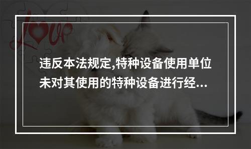 违反本法规定,特种设备使用单位未对其使用的特种设备进行经常性