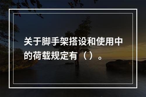 关于脚手架搭设和使用中的荷载规定有（ ）。