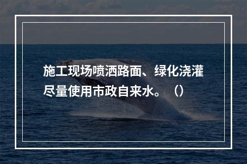 施工现场喷洒路面、绿化浇灌尽量使用市政自来水。（）