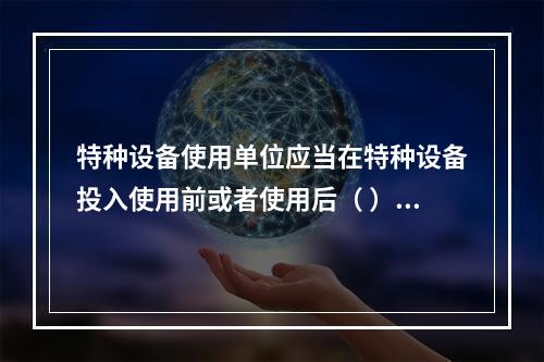 特种设备使用单位应当在特种设备投入使用前或者使用后（ ）日内