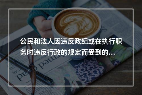 公民和法人因违反政纪或在执行职务时违反行政的规定而受到的是行