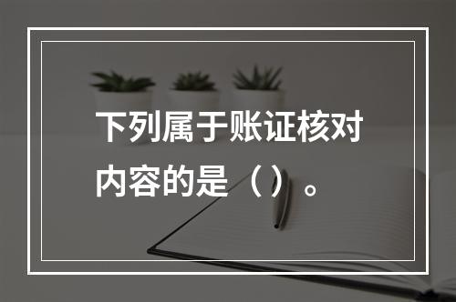 下列属于账证核对内容的是（ ）。