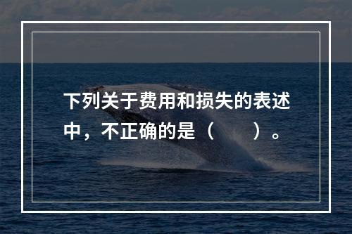 下列关于费用和损失的表述中，不正确的是（　　）。